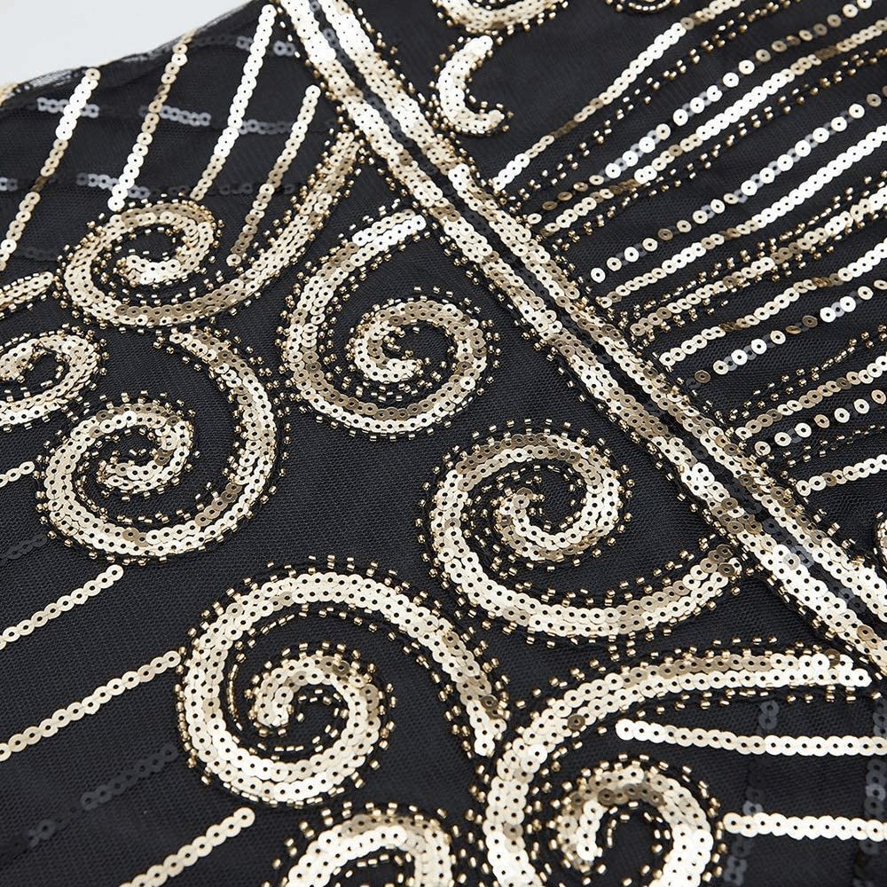 ✨ Flapper Great Gatsby Roaring 1920s Retro Tassel Fringe Sequin Dress SIZE L NEW - Picture 16 of 17
